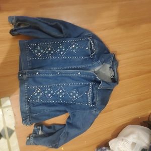 I.B. Diffusion Vintage 80's-90's Jean jacket wirh rhinestones size L